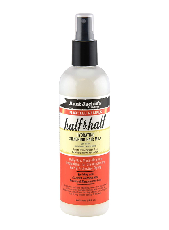 Aunt Jackie's Half & Half Hydrating Silkening Hair Milk for All Hair Types, 355ml