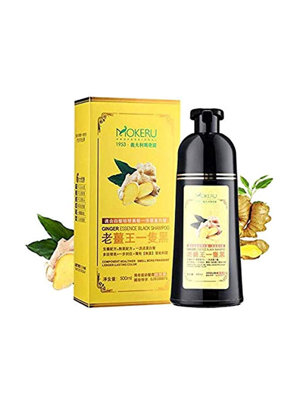 

Mokeru Ginger Black Hair Shampoo for All Hair Types, 3 x 500ml