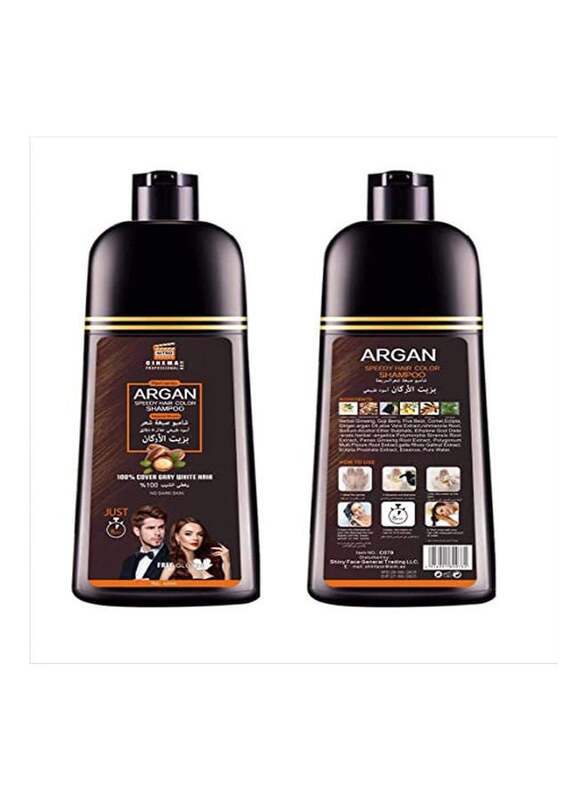 Nitro Canada Argan Oil Express Hair Dye Shampoo, 420ml, Natural Black