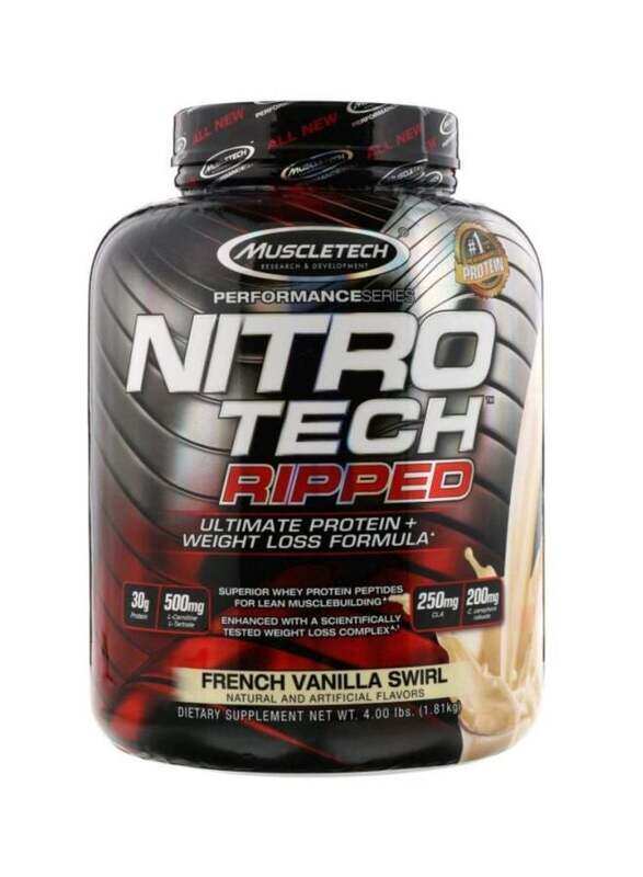 

Muscletech Nitro Tech Ripped Ultimate Protein Plus Weight Loss Dietary Supplement, 1.81 Kg, French Vanilla Swirl