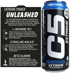 C5 Energy Extreme Pre-Workout Energy Drink, Sugar Free, 12 x 473ml, Extreme