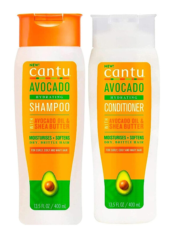 

Cantu Avocado & Shea Butter Hydrating Shampoo & Conditioner for All Hair Types, 2 x 400ml