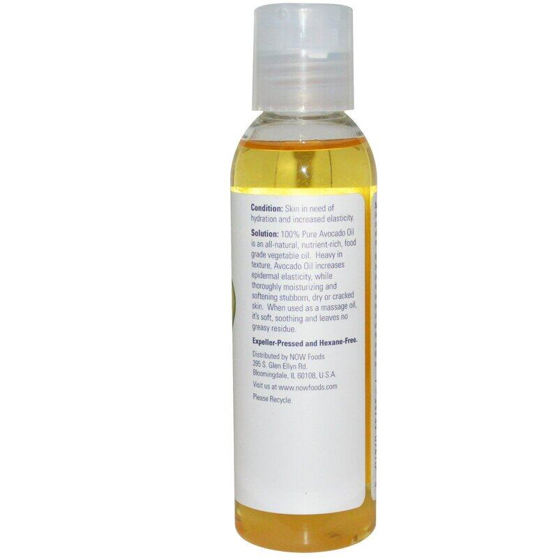 Now Solutions Avocado Oil 100% Pure Moisturizing Oil, 118ml