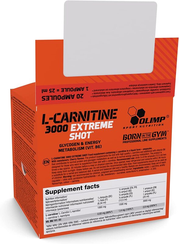 Olimp Labs L-Carnitine 3000 Extreme Shots, 500ml, Cherry