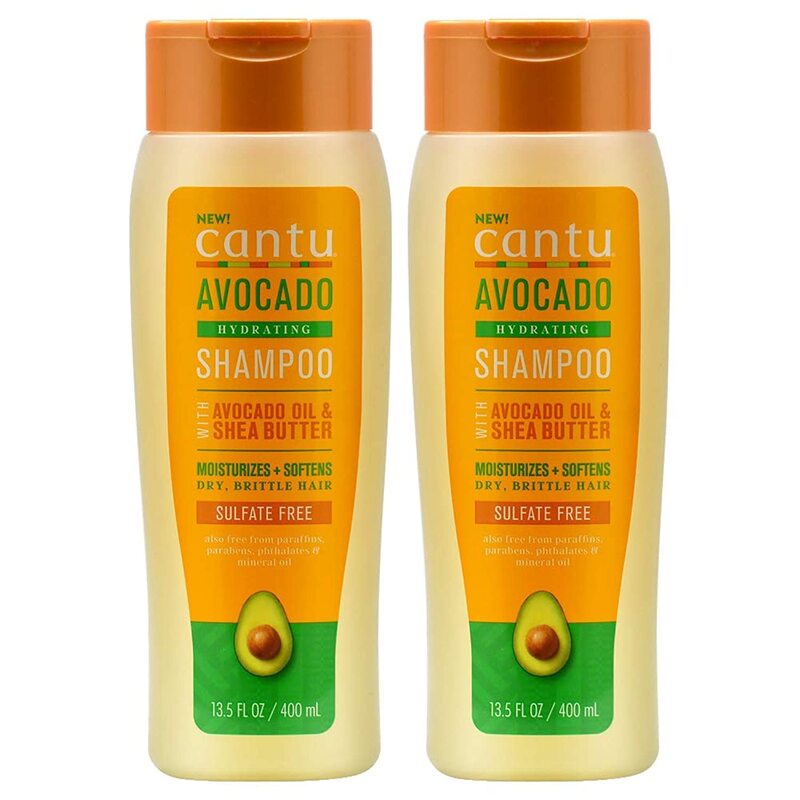 Cantu Avocado Oil & Shea Butter Shampoo for Dry Hair, 2 x 400ml