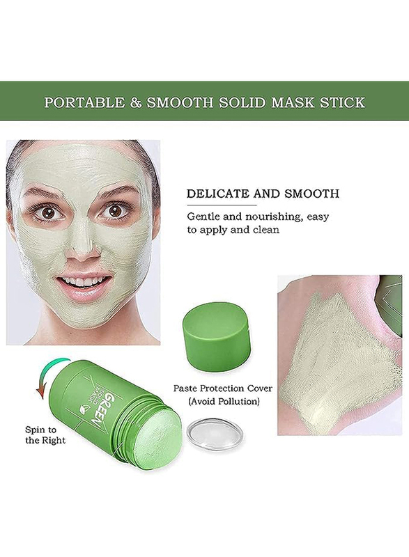 Mengsiqi Green Tea Purifying Clay Mask Stick, 2 x 40gm