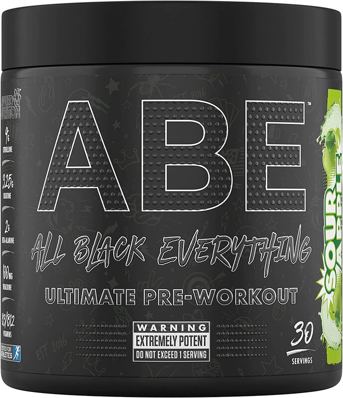 Abe All Black Everything Pre Workout Powder Energy, 315 gm, Sour Apple