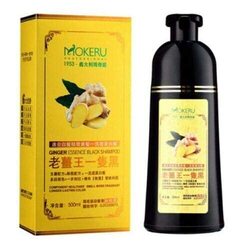 Mokeru Natural Ginger Hair Dye Shampoo with Lip Mask, Black