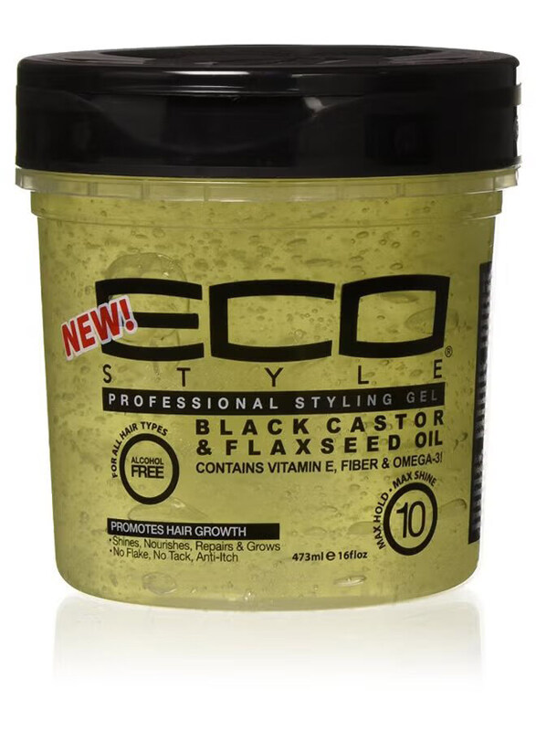 

Eco Black Castor And Flaxseed Oil Professional Styling Gel for All Type Hair, 473ml