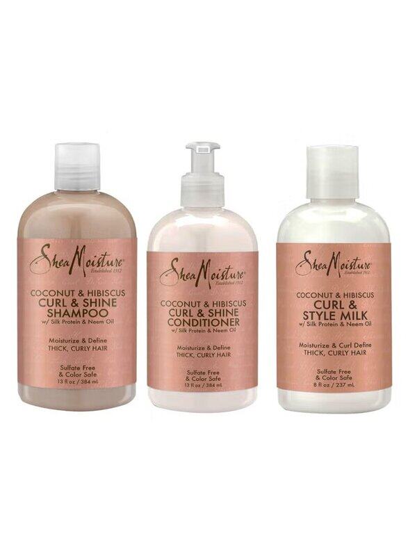 

Shea Moisture 3-Piece Coconut Shine Shampoo, Conditioner and Style Milk Set, 2 x 384ml + 237ml