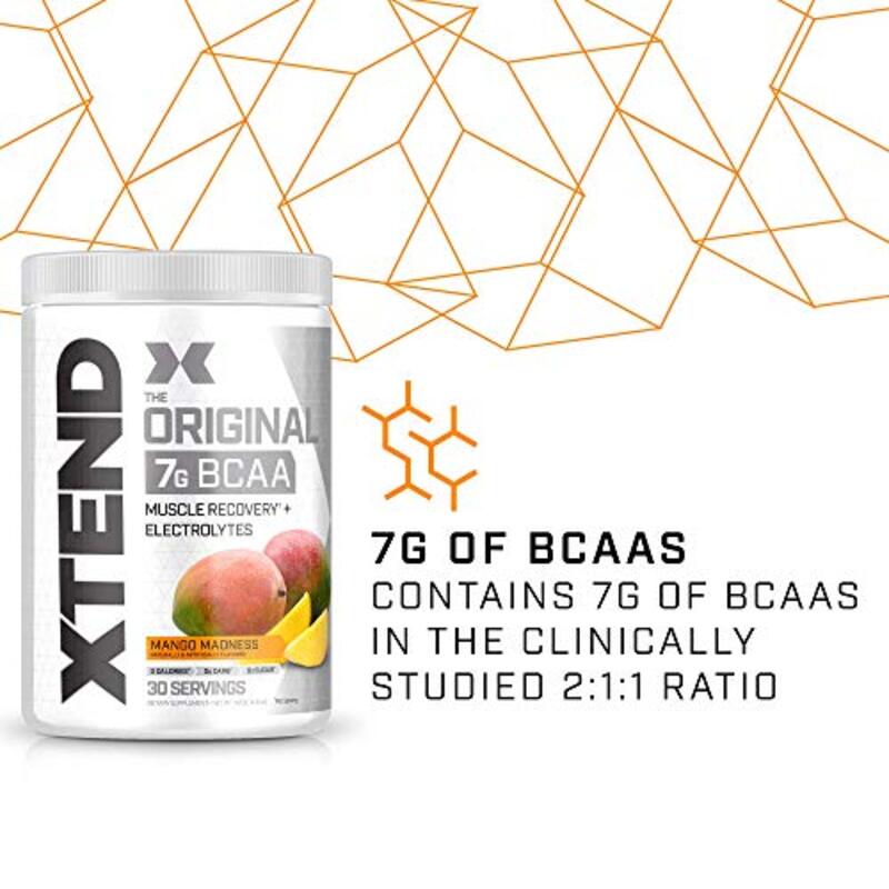 Scivation Xtend Original 7g BCAA Muscle Recovery + Electrolytes Dietary Supplement, 30 Servings, Mango Madness