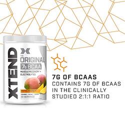 Scivation Xtend Original 7g BCAA Muscle Recovery + Electrolytes Dietary Supplement, 30 Servings, Mango Madness