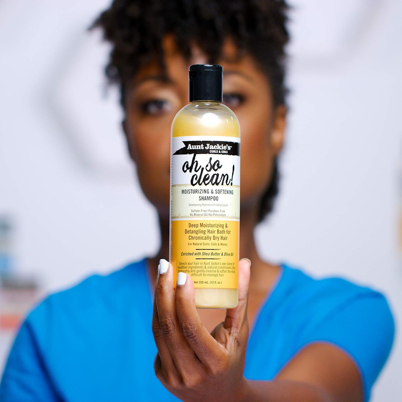 Aunt Jackie's Oh so Clean! Shampoo & Quench Leave-in Conditioner for Curly Hair, 12oz, 2 Piece