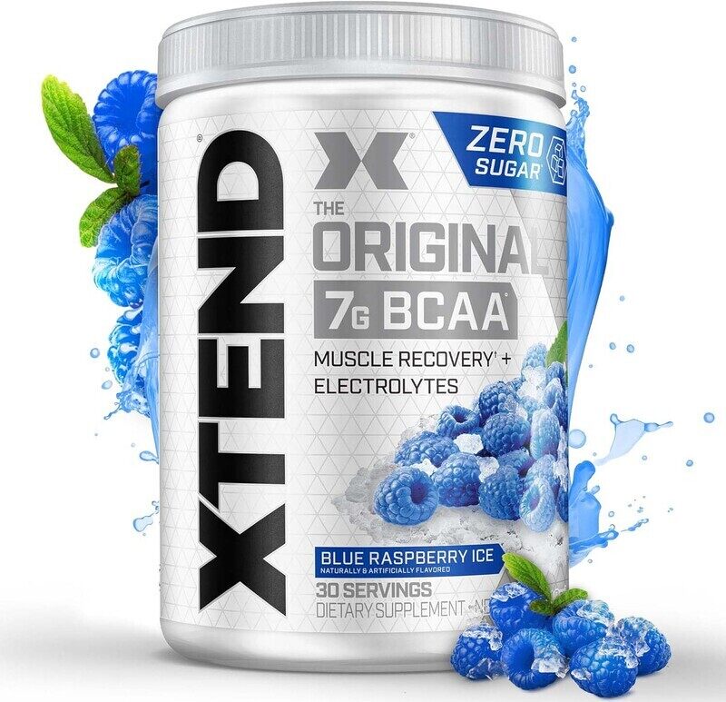 

Scivation Xtend Original 7G BCAA Muscle Recovery + Electrolytes, 30 Servings, Blue Raspberry Ice