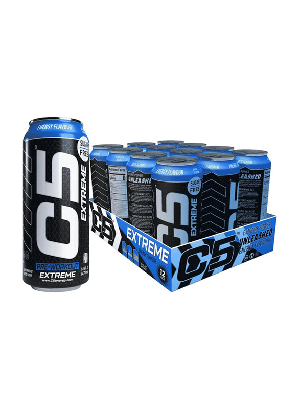 

C5 Energy C5 Pre-Workout Extreme Energy Drink, 200MG, 473ml, 12 Piece, Energy Flavour