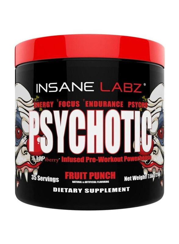 

Insane Labz Psychotic Pre Workout, 35 Servings, Fruit Punch