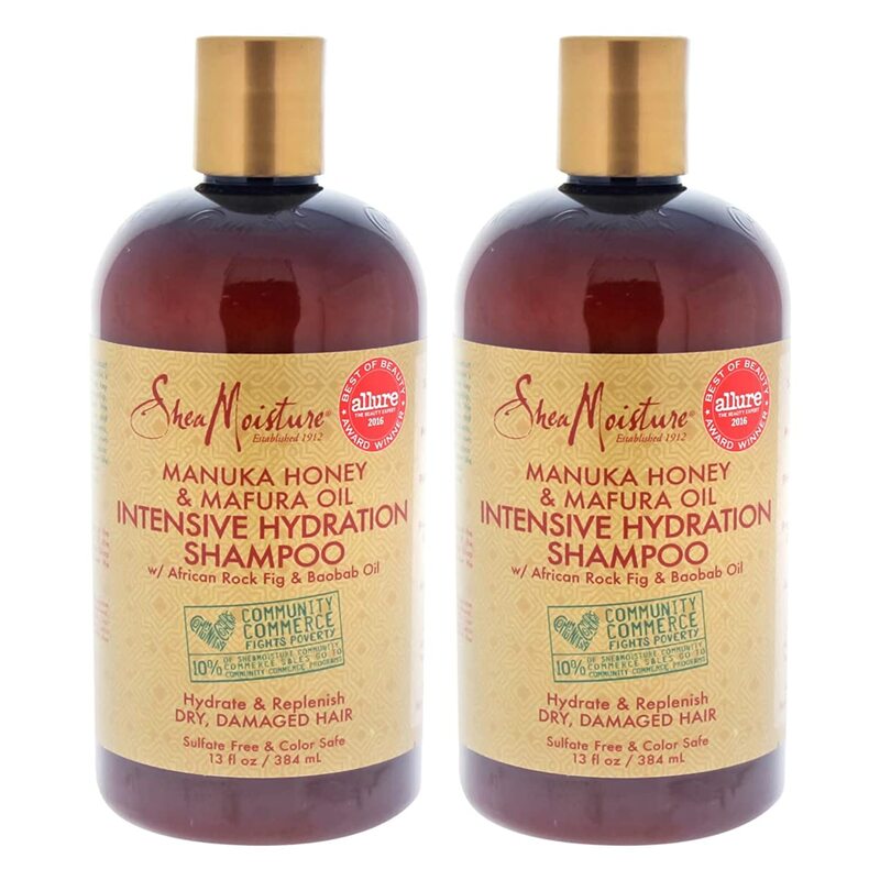 Shea Moisture Manuka Honey & Mafura Oil Intensive Hydration Shampoo for Damaged Hair, 2 x 384ml