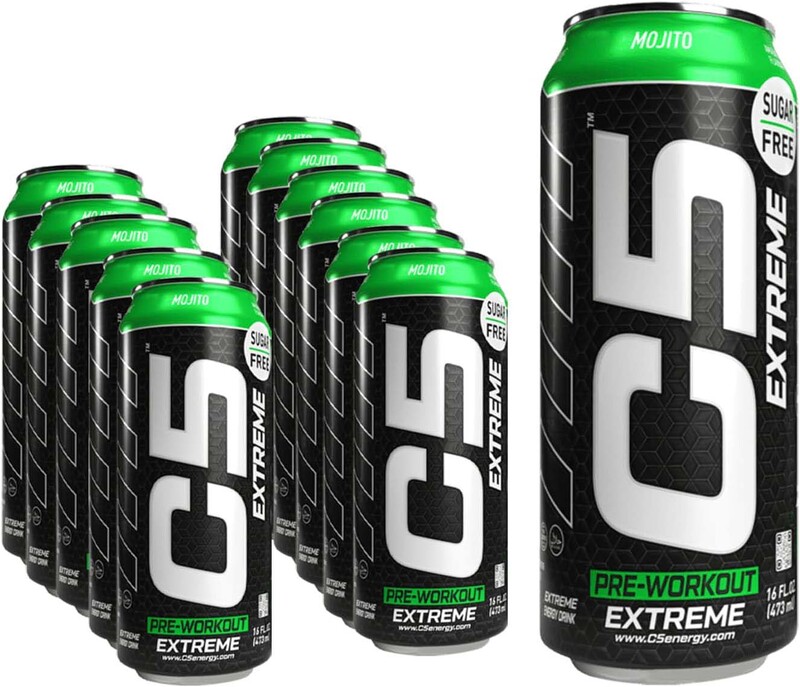 C5 Energy Extreme Pre-Workout Energy Drink, Sugar Free, 12 x 473ml, Mojito