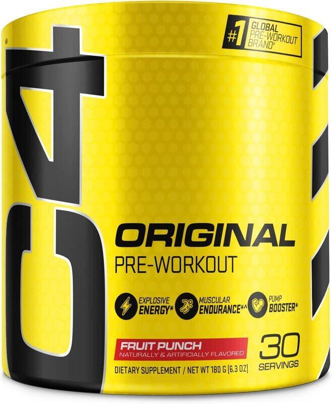 

Cellucor C4 Fruit Punch Energy Drink Pre Workout Powder Supplement for Men & Women, 180 gm, Fruit Punch