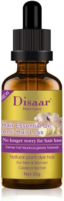 Disaar Beauty Natural Hair Growth Ginger Anti Hair Loss Essence Healthy Strong Thick Hair Essential Oil, 30 gm