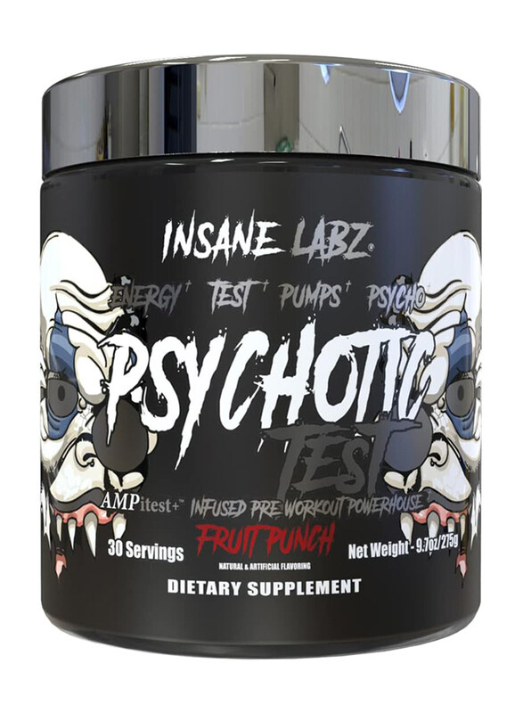 

Insane Labz Psychotic Test Pre-Workout Powder, 30 Servings, Fruit Punch