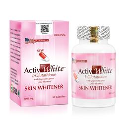 Active White L-Glutathione with Grapesed Extract Plus Vitamin C Skin Whitener Capsules, 60 Capsules