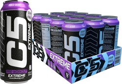 C5 Energy Extreme Pre-Workout Energy Drink, Sugar Free, 12 x 473ml, Mixed Berry