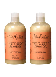 Shea Moisture Coconut Hibiscus Curling Shampoo for Curly Hair, 2 Pieces