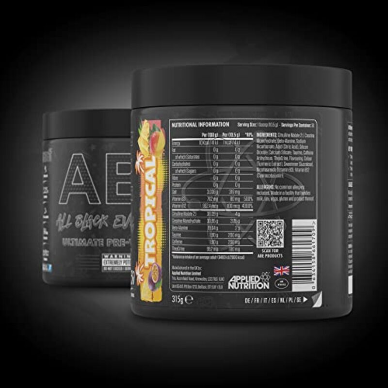 ABE All Black Everything Pre Workout Energy, 315gm, Tropical