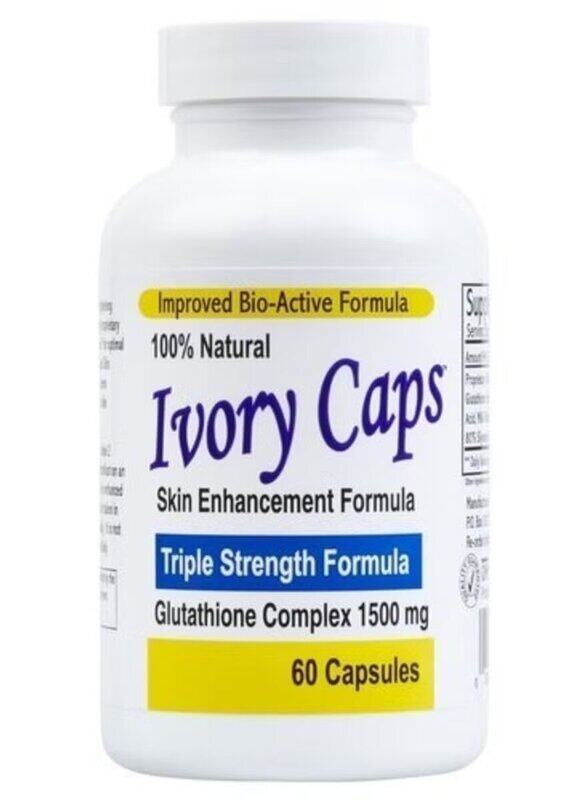 

Ivory Caps Skin Enhancement Formula Triple Strength Glutathione Complex 1500mg, 60 Capsules