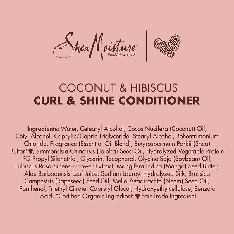 Shea Moisture Coconut & Hibiscus Curl & Shine Conditioner for Thick & Curly Hair, 13oz