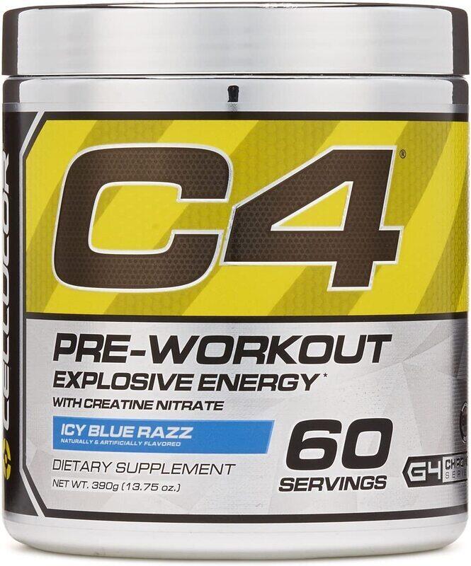 

Cellucor C4 Pre-Workout Explosive Energy, 60 Servings, 380 gm, Ice Blue Razz