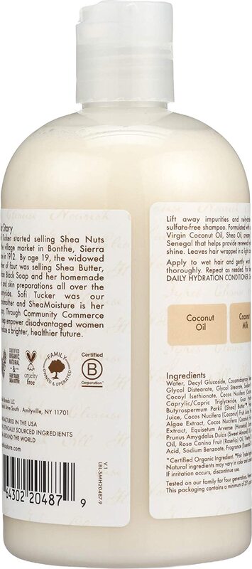 Shea Moisture 100% Virgin Coconut Oil Daily Hydration Shampoo, 384ml