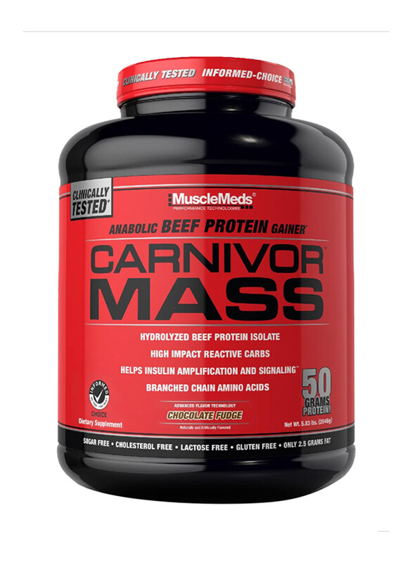 

Musclemeds Carnivor Mass Protein Powder, 6Lbs, Chocolate Fudge