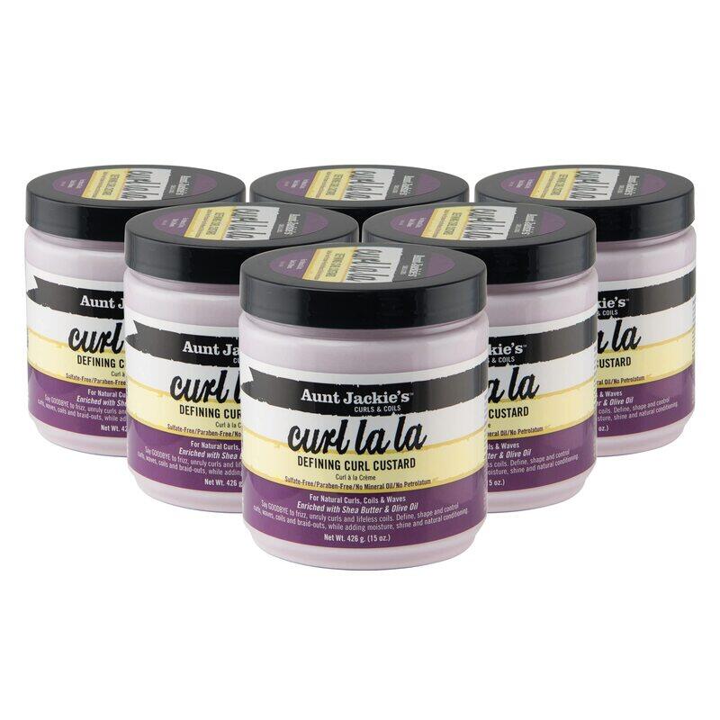 

Aunt Jackie's Curl La La Defining Curl Custard for Curly Hair, 443ml, 6 Piece