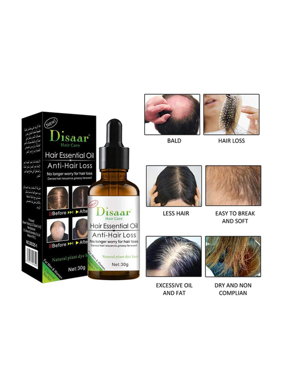 Disaar Hair Care Anti Hair Loss Treatment Fast Thicker Increase Hair Essential Oil, 30g