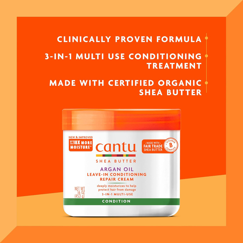 Cantu Argan Oil Leave in Conditioning Repair Cream, 453gm