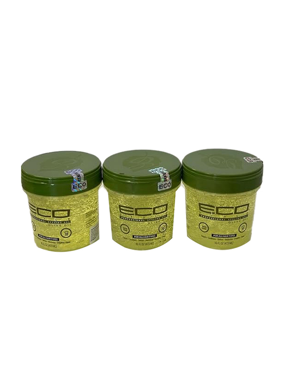 Eco Styler Olive Oil Styling Gel for All Hair Types, 473ml, 3 Piece