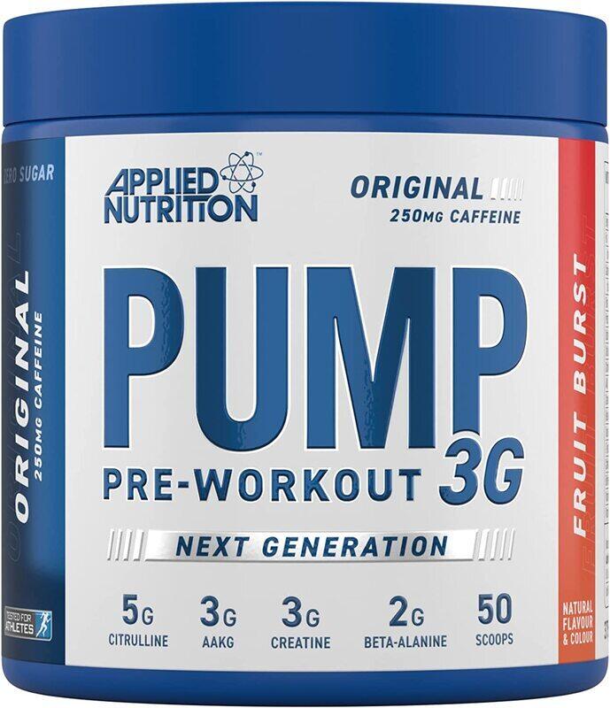 

Applied Nutrition Pump 3G Pre-Workout Energy, Focus & Performance, 25 Servings, 375g, Fruit Burst