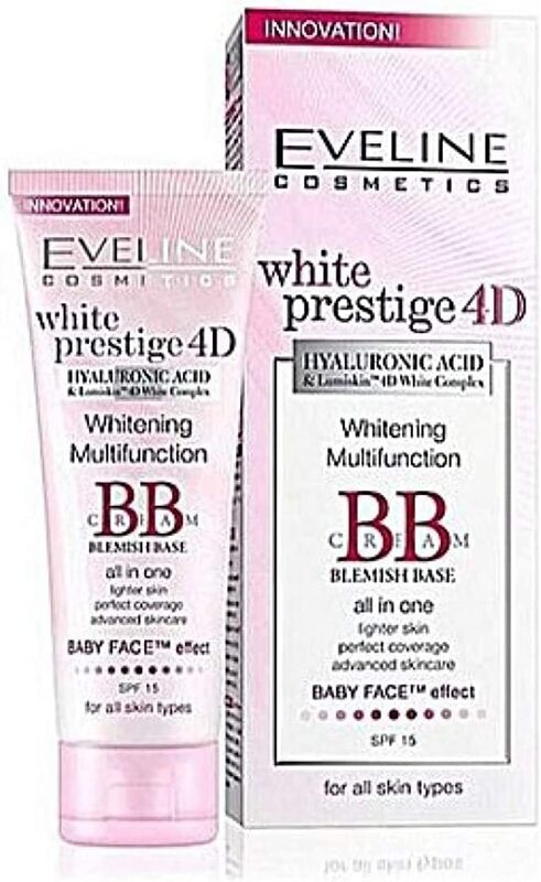 Eveline Prestige 4D Whitening Multifunction BB Cream with SPF15, White