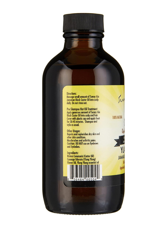 Sunny Isle Ylang Jamaican Black Natural Castor Oil for Damaged Hair, 4 Oz