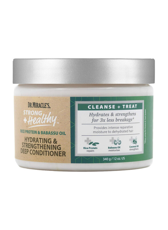 

Dr. Miracle'S Strong & Healthy Hydrating & Strengthening Deep Conditioner for Intense Moisture & Repair Damaged Hair, 12 oz