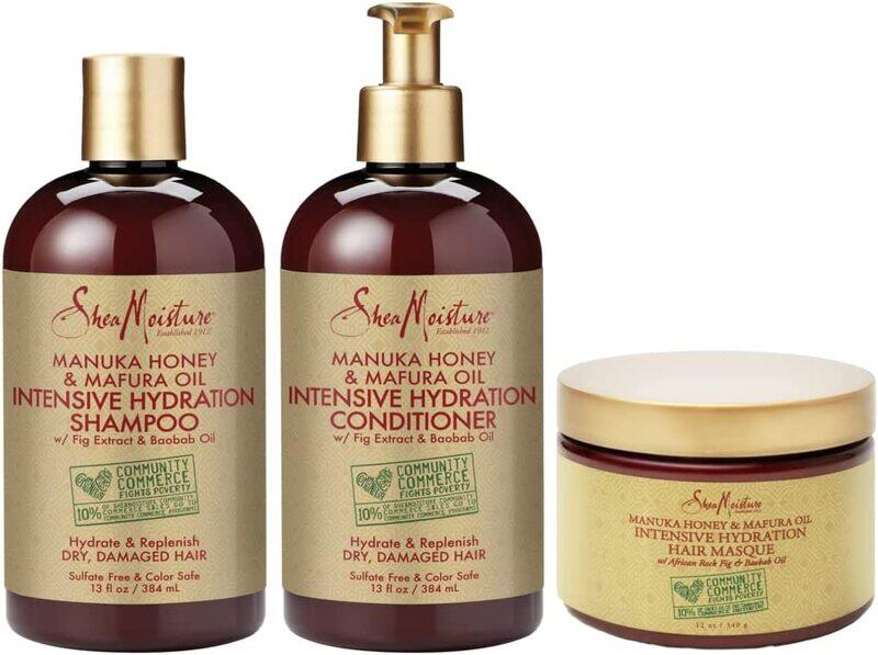 

Shea Moisture Manuka Honey & Marfura Oil Intensive Hydration Shampoo Conditioner with Hair Masque, Set