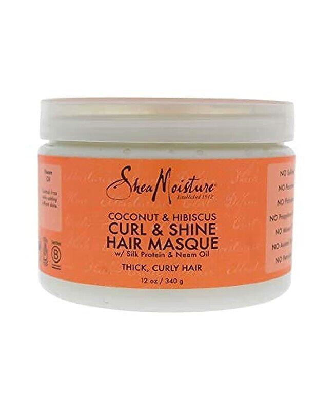 

Shea Moisture Coconut and Hibiscus Curl and Shine Hair Masque for Thick, Curly Hair, 340g