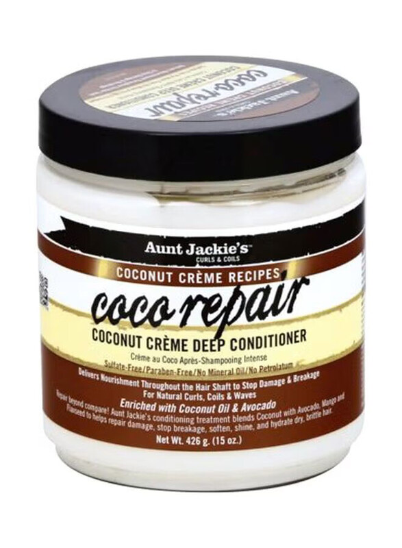 

Aunt Jackie's Coca Repair Coconut Creme Deep Conditioner for Curly Hair, 15oz