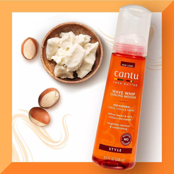 Cantu Shea Butter Wave Whip Curling Mousse for Natural Curls, Coils & Waves, 8.4 oz