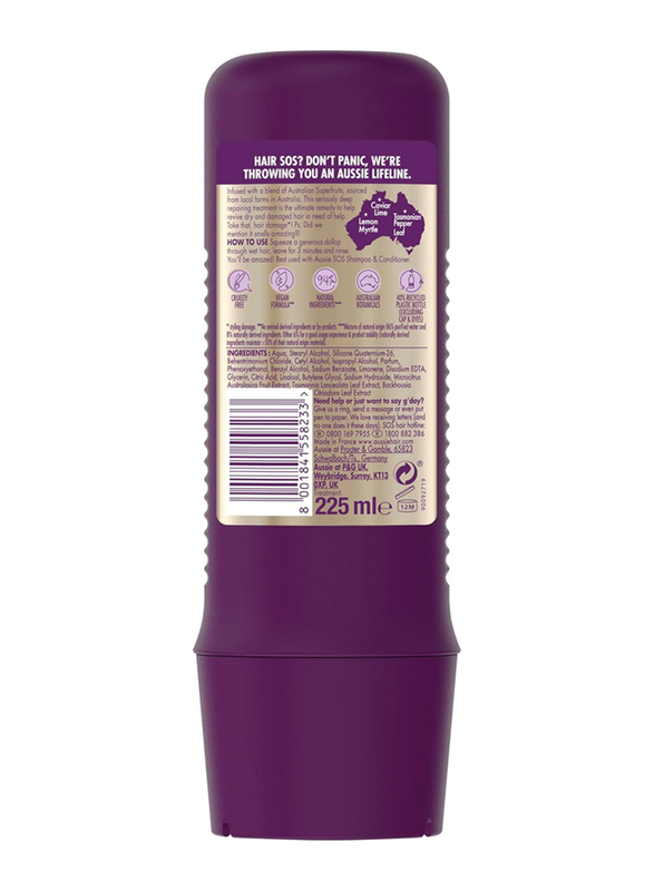 Aussie Sos Kiss Of Life 3 Minute Miracle Deep Treatment for Dry, Damaged Hair for Dry Hair, 225ml