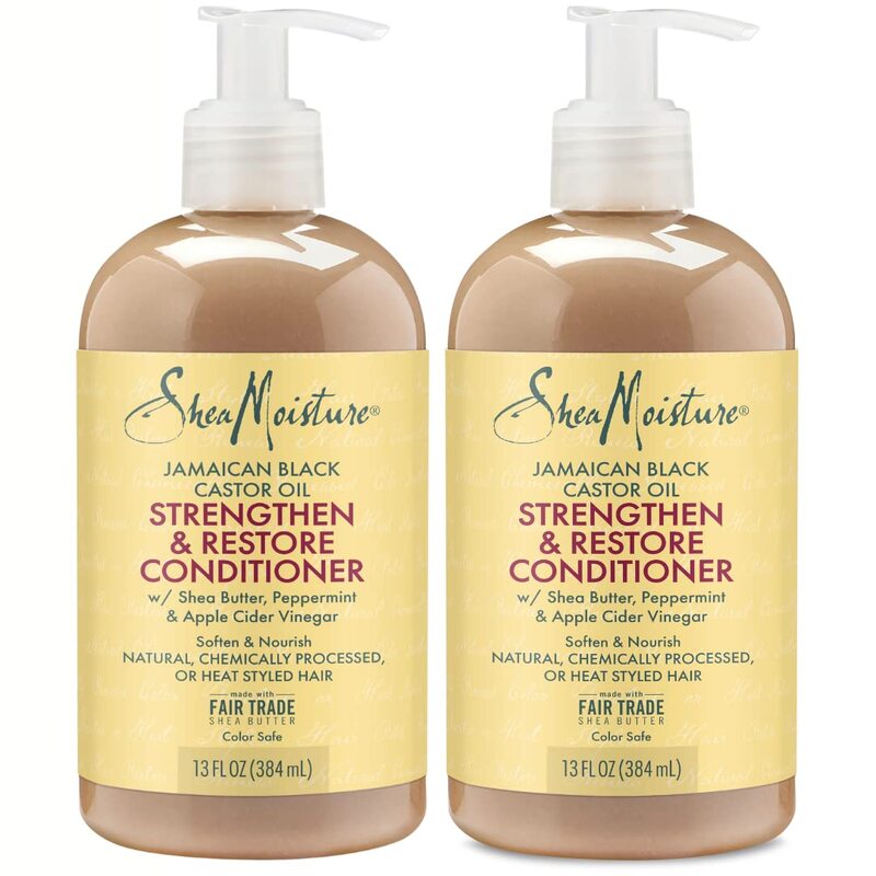 Shea Moisture Jamaican Black Castor Oil Strength & Restore Conditioner, Pack of 2, 384ml