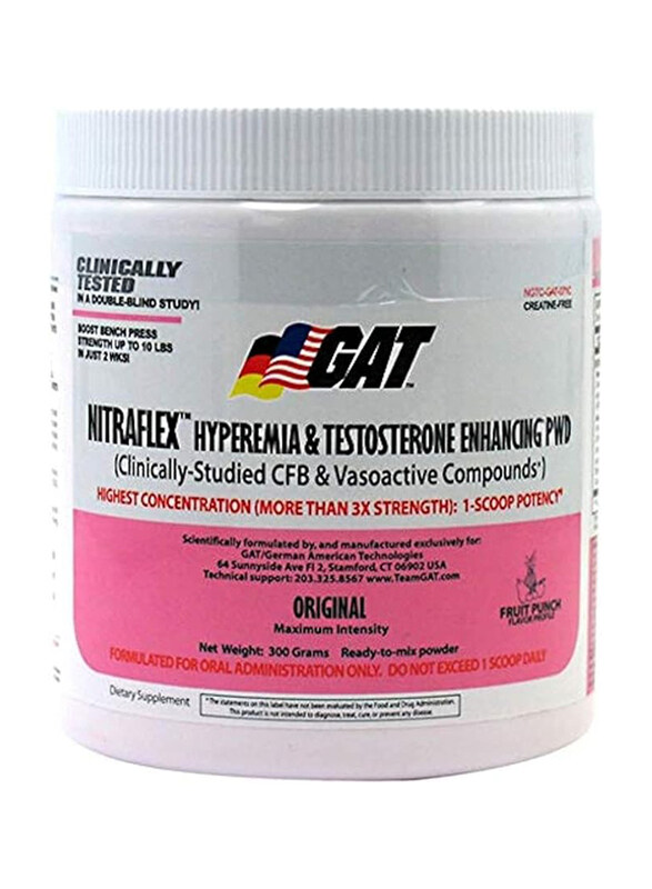 

GAT Nitraflex Hyperemia & Testosterone Enhancing Powder, 300gm, Fruit Punch