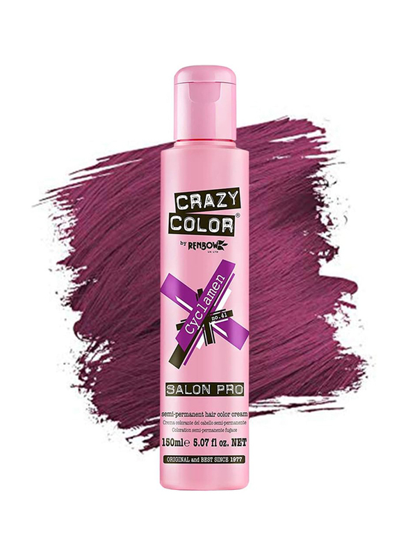 

Crazy Color Vegan and Cruelty Permanent Hair Dye Colour, 100ml, Cyclamen No. 41